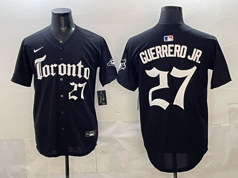 Men 2026 Toronto Blue Jays #27 Guerrero jr Black 5th generation Joint Name Nike MLB Jersey style 1213